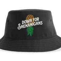 Down For Shenanigans Swinger Couple Upside Down Pineapple Sustainable Bucket Hat