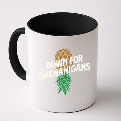 Down For Shenanigans Swinger Couple Upside Down Pineapple Mug
