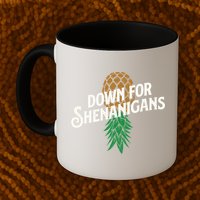 Down For Shenanigans Swinger Couple Upside Down Pineapple Mug