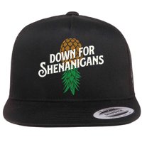 Down For Shenanigans Swinger Couple Upside Down Pineapple Flat Bill Trucker Hat