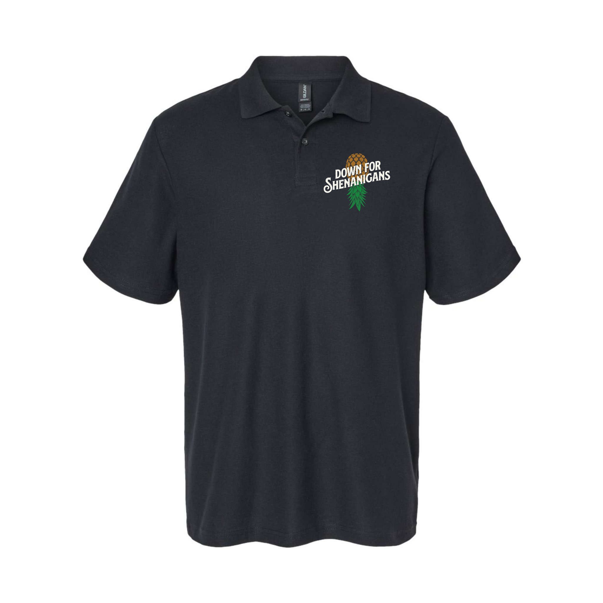 Down For Shenanigans Swinger Couple Upside Down Pineapple Polo