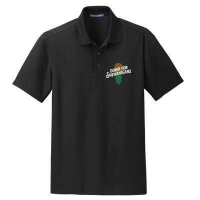 Down For Shenanigans Swinger Couple Upside Down Pineapple Dry Zone Grid Polo
