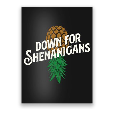 Down For Shenanigans Swinger Couple Upside Down Pineapple Poster