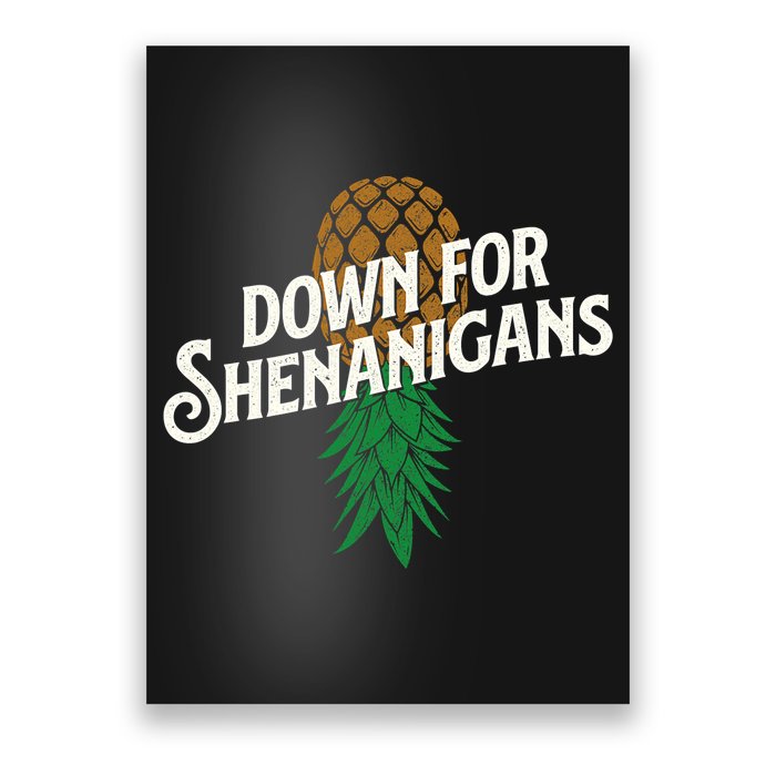 Down For Shenanigans Swinger Couple Upside Down Pineapple Poster