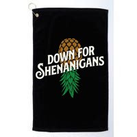 Down For Shenanigans Swinger Couple Upside Down Pineapple Golf Towel