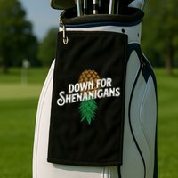 Down For Shenanigans Swinger Couple Upside Down Pineapple Golf Towel