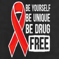 Drug Free Say No To Drugs Wear Red Awareness Red Ribbon Week 7 Panel Mesh Trucker Snapback Hat