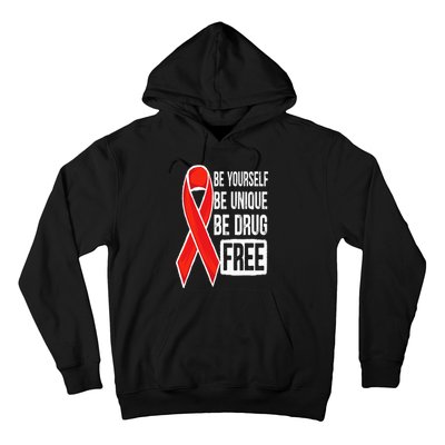 Drug Free Say No To Drugs Wear Red Awareness Red Ribbon Week Hoodie