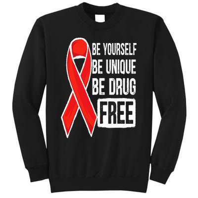 Drug Free Say No To Drugs Wear Red Awareness Red Ribbon Week Sweatshirt