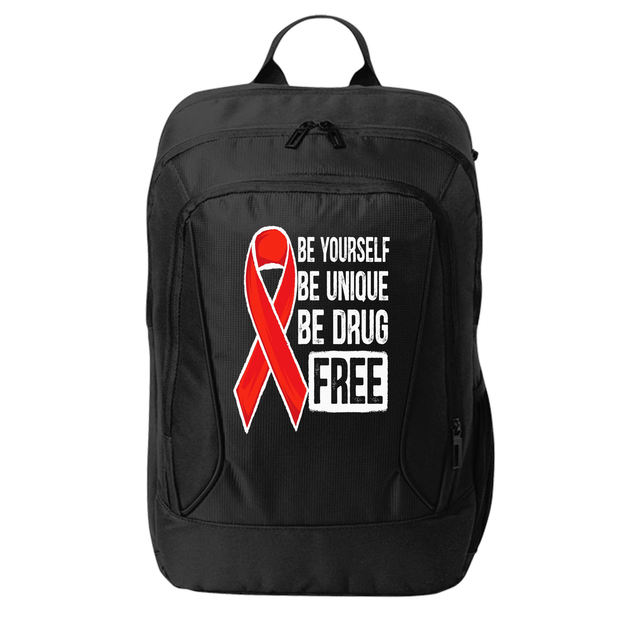 Drug Free Say No To Drugs Wear Red Awareness Red Ribbon Week City Backpack