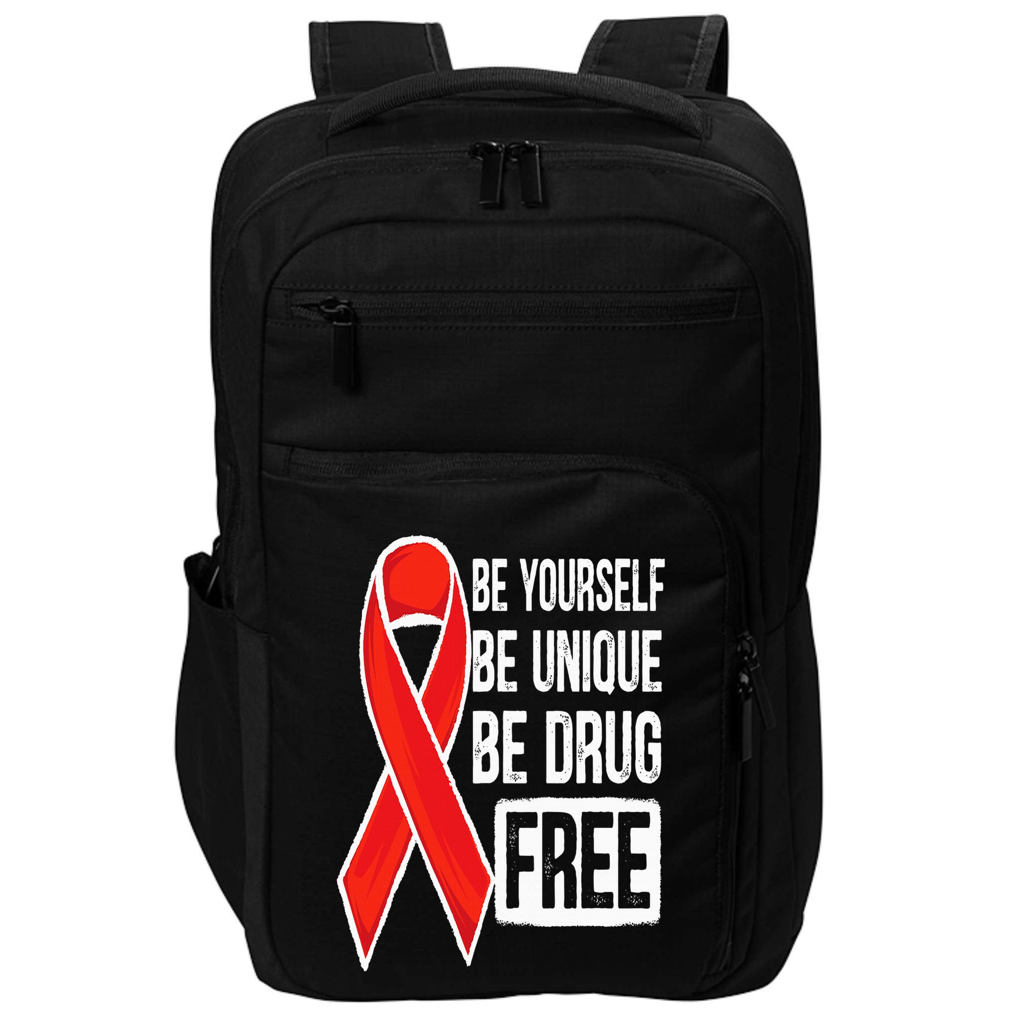 Drug Free Say No To Drugs Wear Red Awareness Red Ribbon Week Impact Tech Backpack