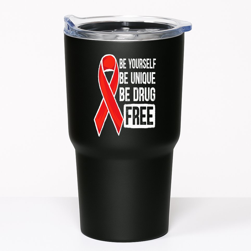 Drug Free Say No To Drugs Wear Red Awareness Red Ribbon Week Tumbler