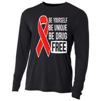 Drug Free Say No To Drugs Wear Red Awareness Red Ribbon Week Cooling Performance Long Sleeve Crew