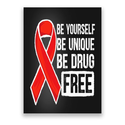 Drug Free Say No To Drugs Wear Red Awareness Red Ribbon Week Poster