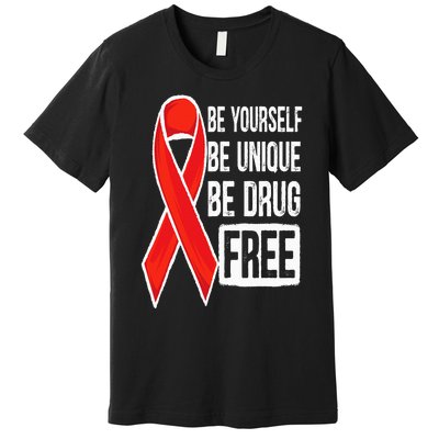 Drug Free Say No To Drugs Wear Red Awareness Red Ribbon Week Premium T-Shirt