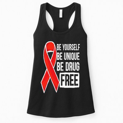 Drug Free Say No To Drugs Wear Red Awareness Red Ribbon Week Womens Tank Top