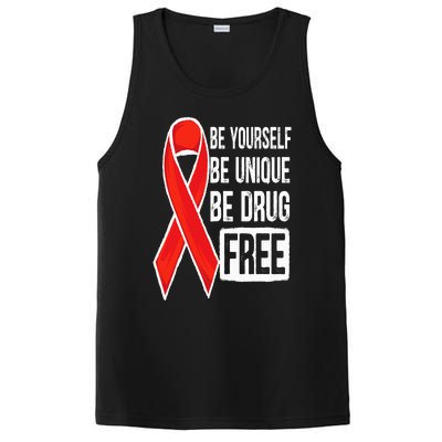 Drug Free Say No To Drugs Wear Red Awareness Red Ribbon Week PosiCharge Competitor Tank