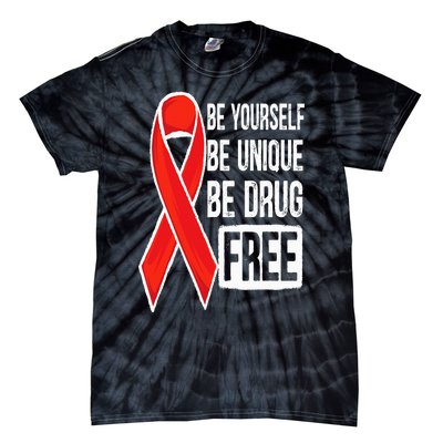 Drug Free Say No To Drugs Wear Red Awareness Red Ribbon Week Tie-Dye T-Shirt