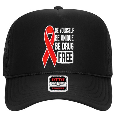 Drug Free Say No To Drugs Wear Red Awareness Red Ribbon Week Trucker Hat