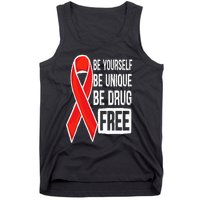 Drug Free Say No To Drugs Wear Red Awareness Red Ribbon Week Tank Top