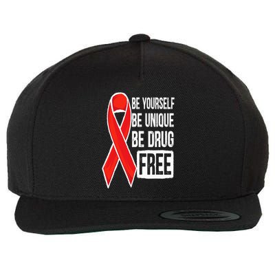 Drug Free Say No To Drugs Wear Red Awareness Red Ribbon Week Wool Snapback Cap