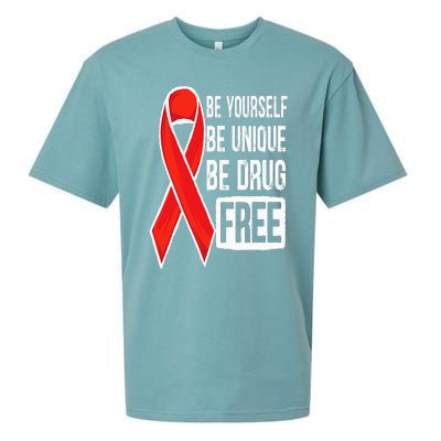 Drug Free Say No To Drugs Wear Red Awareness Red Ribbon Week Sueded Cloud Jersey T-Shirt