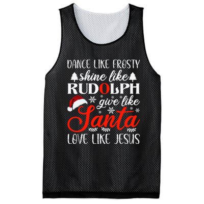 Dance Frosty Shine Rudolph Give Santa Love Jesus Xmas Mesh Reversible Basketball Jersey Tank