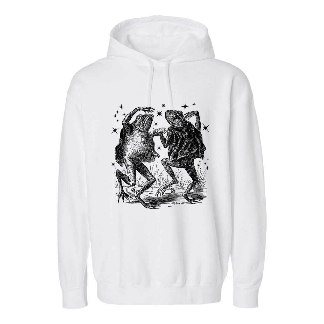 Dancing Frog Stars Vintage Garment-Dyed Fleece Hoodie