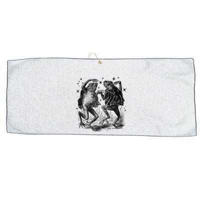 Dancing Frog Stars Vintage Large Microfiber Waffle Golf Towel