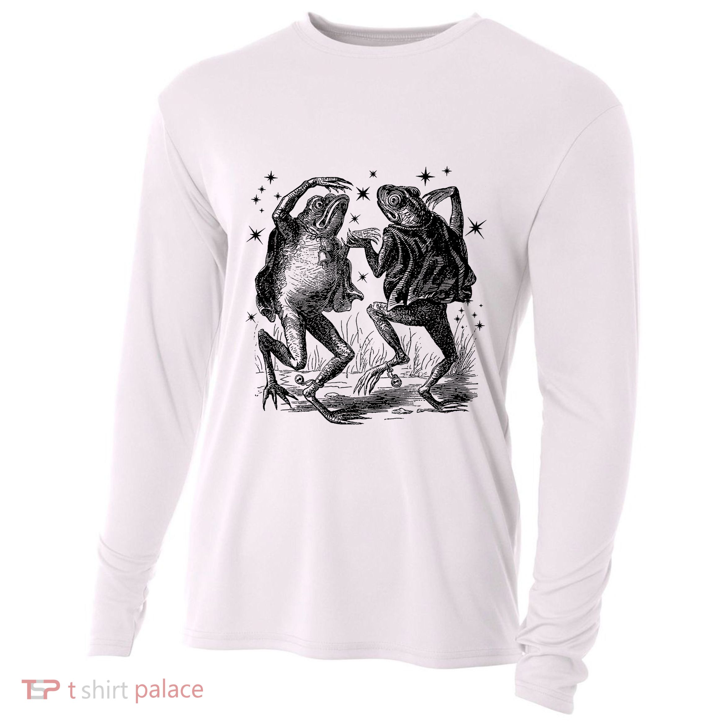 Dancing Frog Stars Vintage Cooling Performance Long Sleeve Crew