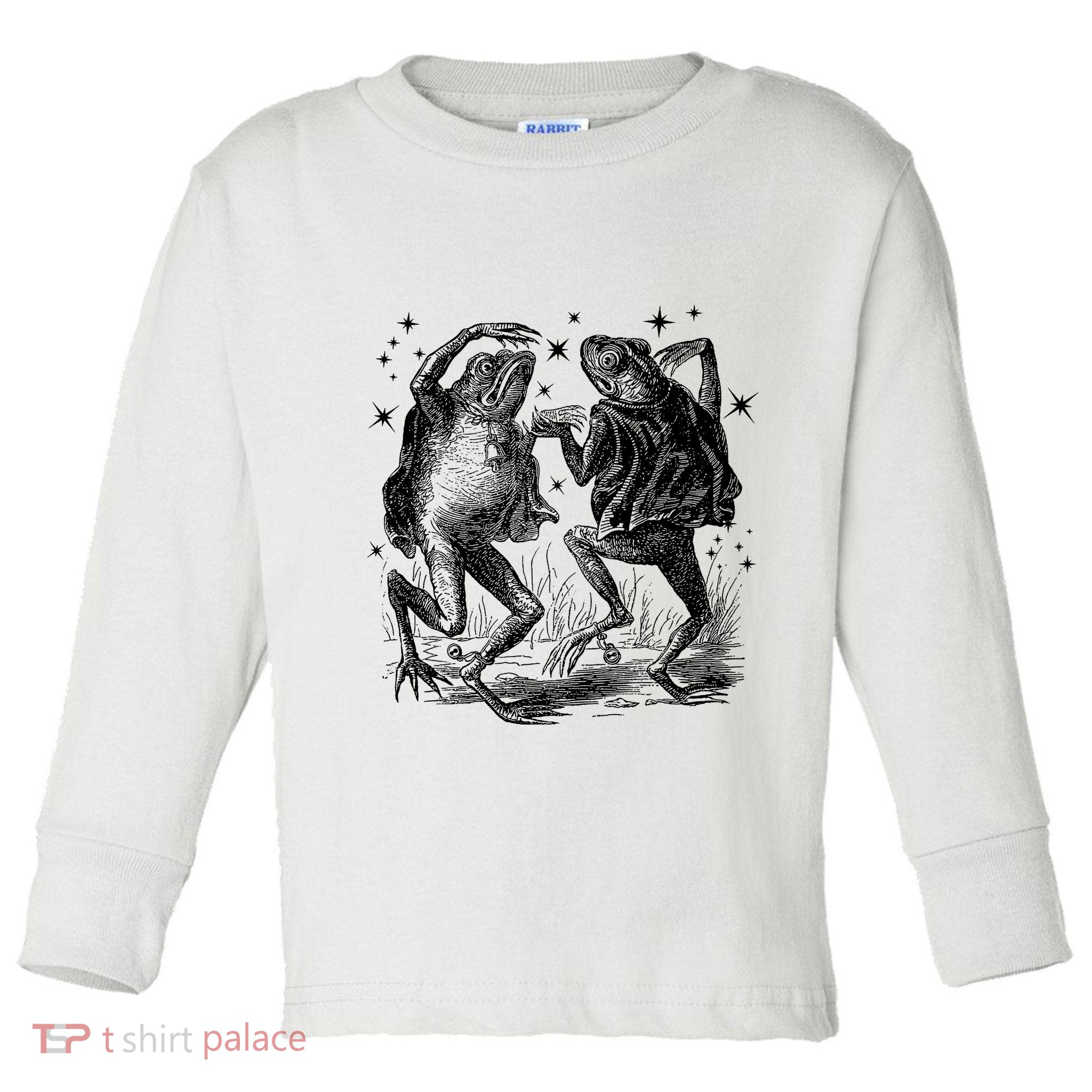 Dancing Frog Stars Vintage Toddler Long Sleeve Shirt