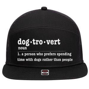 Dogtrovert Funny Sarcastic Dog Lover 7 Panel Mesh Trucker Snapback Hat