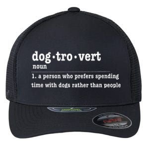 Dogtrovert Funny Sarcastic Dog Lover Flexfit Unipanel Trucker Cap