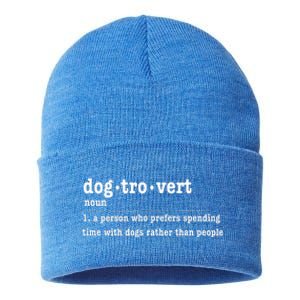 Dogtrovert Funny Sarcastic Dog Lover Sustainable Knit Beanie