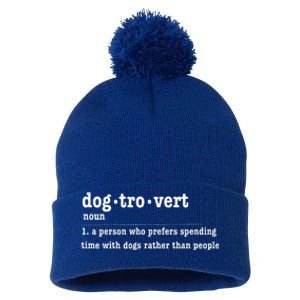 Dogtrovert Funny Sarcastic Dog Lover Pom Pom 12in Knit Beanie