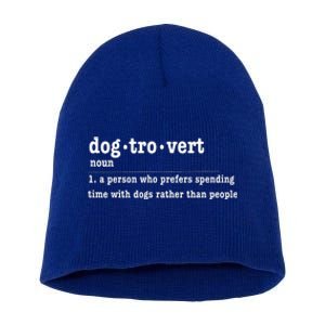 Dogtrovert Funny Sarcastic Dog Lover Short Acrylic Beanie