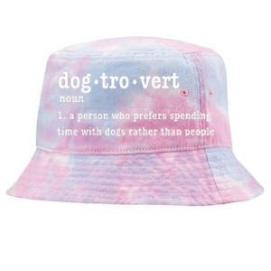 Dogtrovert Funny Sarcastic Dog Lover Tie-Dyed Bucket Hat