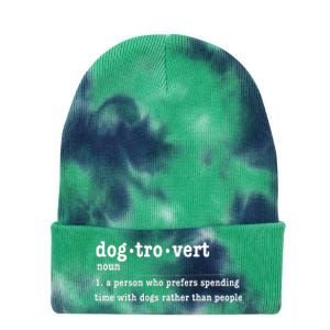 Dogtrovert Funny Sarcastic Dog Lover Tie Dye 12in Knit Beanie