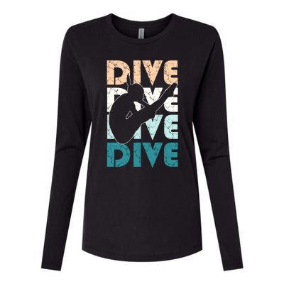 Dive Funny Springboard Diving Gift For High Diver Girls Meaningful Gift Womens Cotton Relaxed Long Sleeve T-Shirt