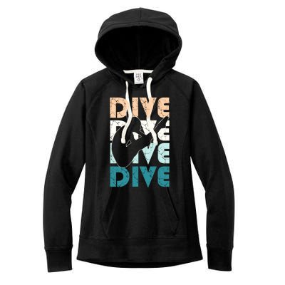 Dive Funny Springboard Diving Gift For High Diver Girls Meaningful Gift Women's Fleece Hoodie