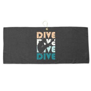 Dive Funny Springboard Diving Gift For High Diver Girls Meaningful Gift Large Microfiber Waffle Golf Towel