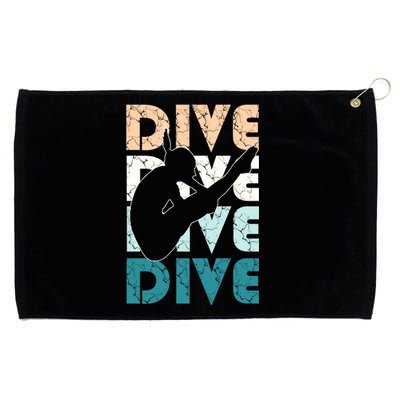 Dive Funny Springboard Diving Gift For High Diver Girls Meaningful Gift Grommeted Golf Towel