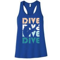 Dive Funny Springboard Diving Gift For High Diver Girls Meaningful Gift Women's Racerback Tank