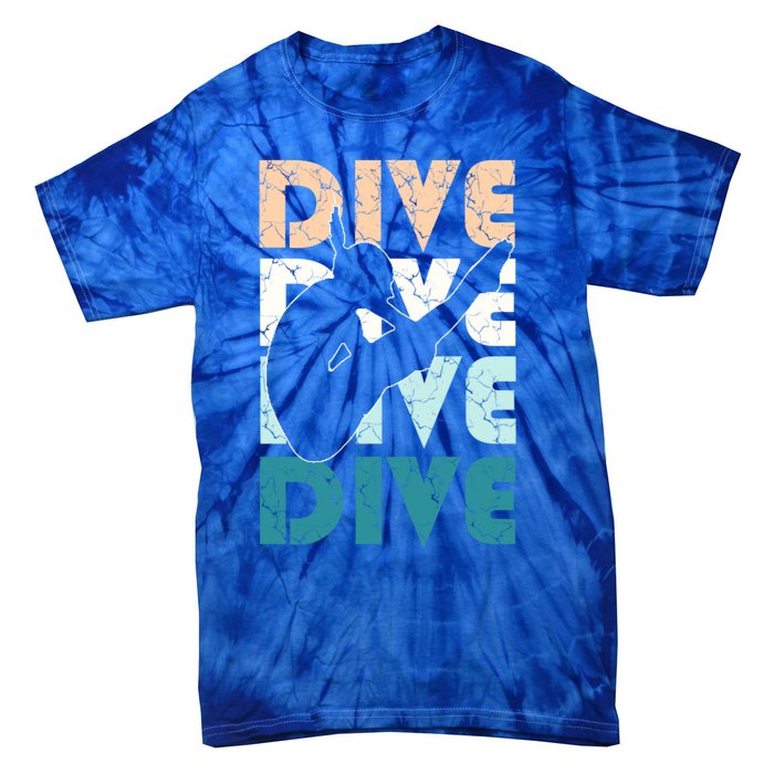 Dive Funny Springboard Diving Gift For High Diver Girls Meaningful Gift Tie-Dye T-Shirt