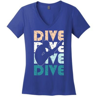 Dive Funny Springboard Diving Gift For High Diver Girls Meaningful Gift Women's V-Neck T-Shirt