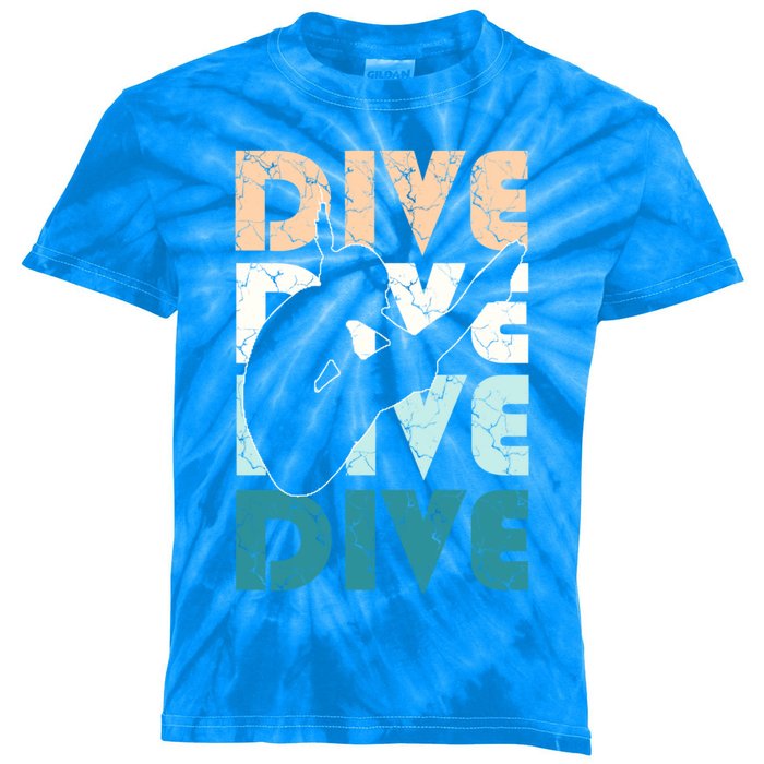 Dive Funny Springboard Diving Gift For High Diver Girls Meaningful Gift Kids Tie-Dye T-Shirt