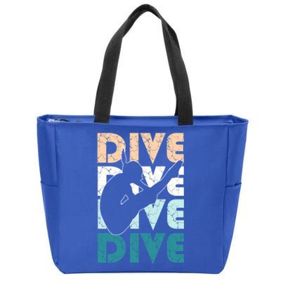 Dive Funny Springboard Diving Gift For High Diver Girls Meaningful Gift Zip Tote Bag