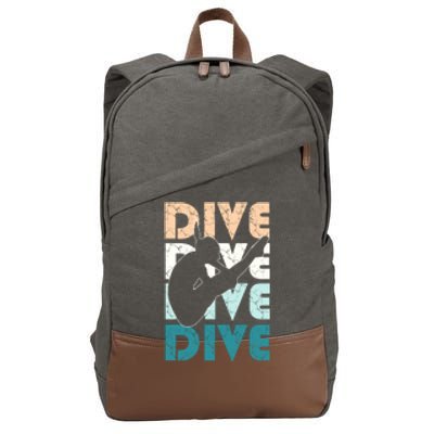 Dive Funny Springboard Diving Gift For High Diver Girls Meaningful Gift Cotton Canvas Backpack