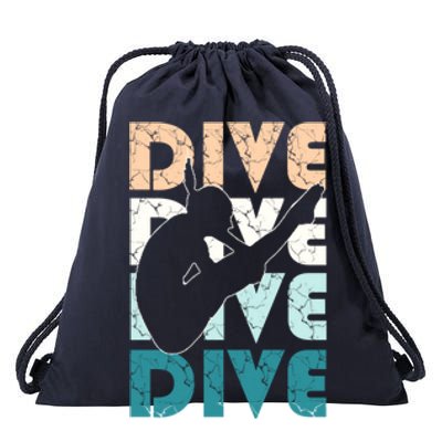 Dive Funny Springboard Diving Gift For High Diver Girls Meaningful Gift Drawstring Bag