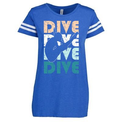 Dive Funny Springboard Diving Gift For High Diver Girls Meaningful Gift Enza Ladies Jersey Football T-Shirt